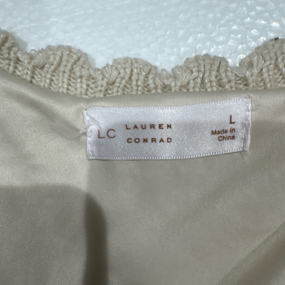 LC Lauren Conrad Cream Crochet Midi Dress - Picture 3 of 10